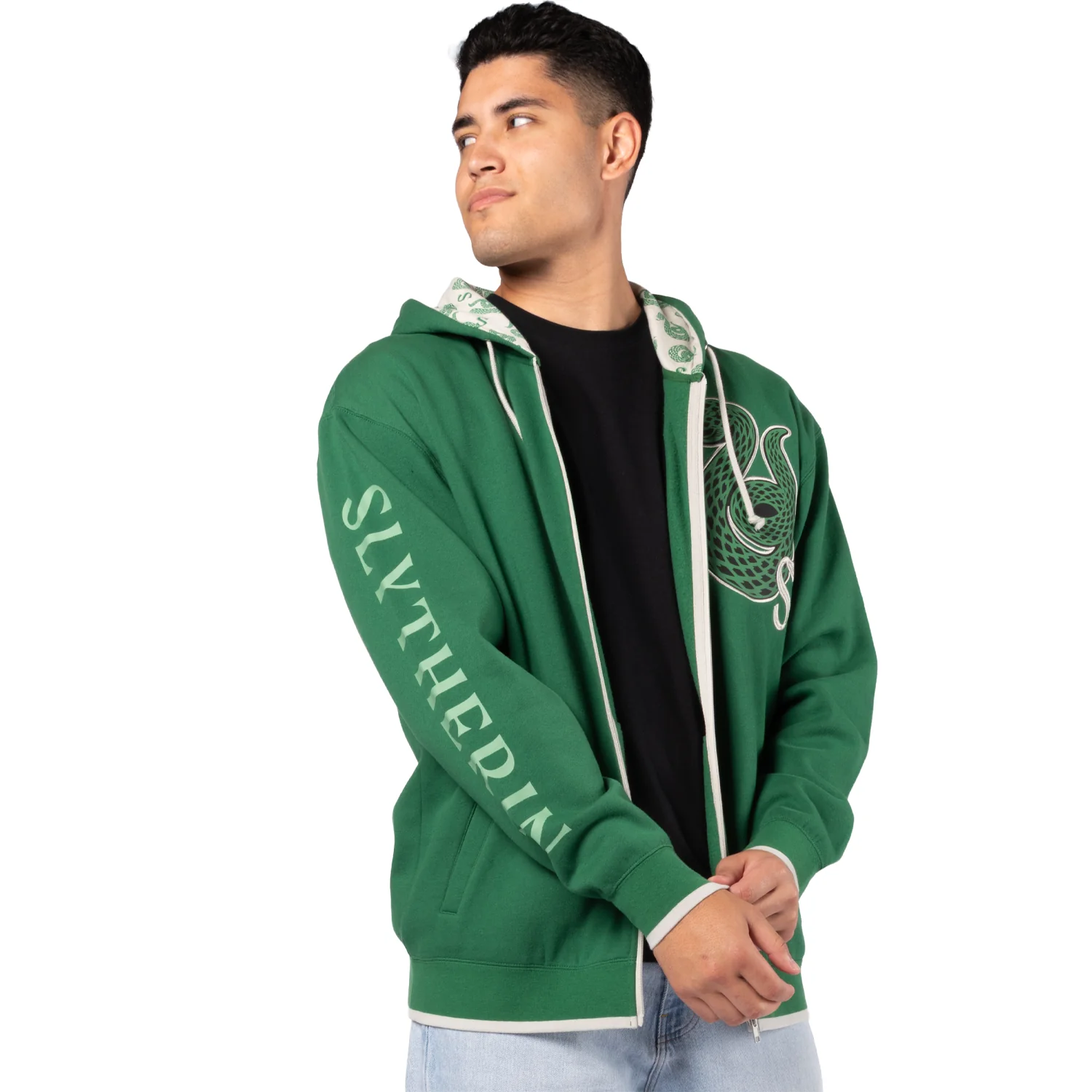 Harry Potter™ Zip-Up Fleece Hoodie - Slytherin™ 4 Harry Potter™ Zip-Up Fleece Hoodie - Slytherin™