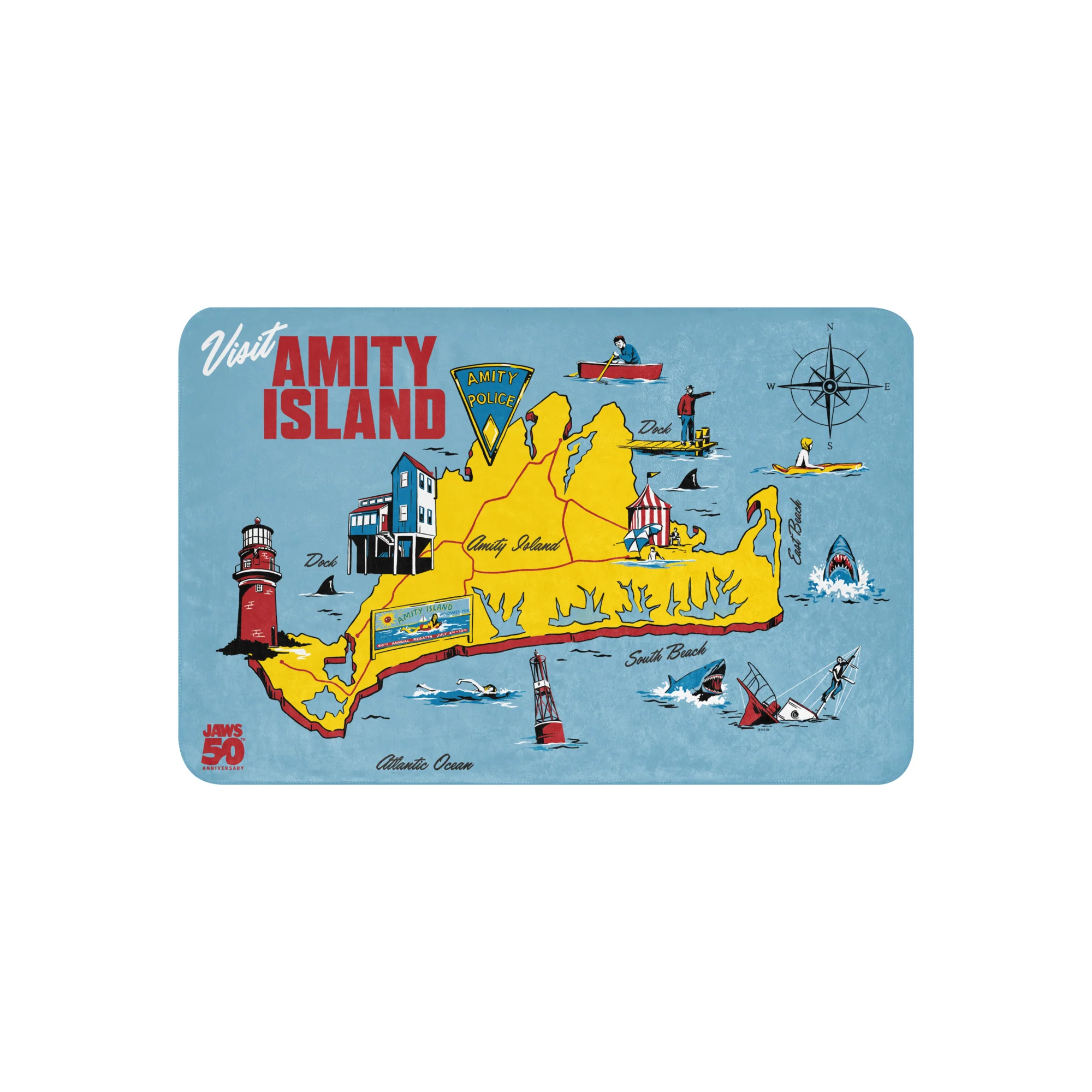 Jaws 50th Anniversary Amity Island Sherpa Blanket 8 Jaws 50th Anniversary Amity Island Sherpa Blanket