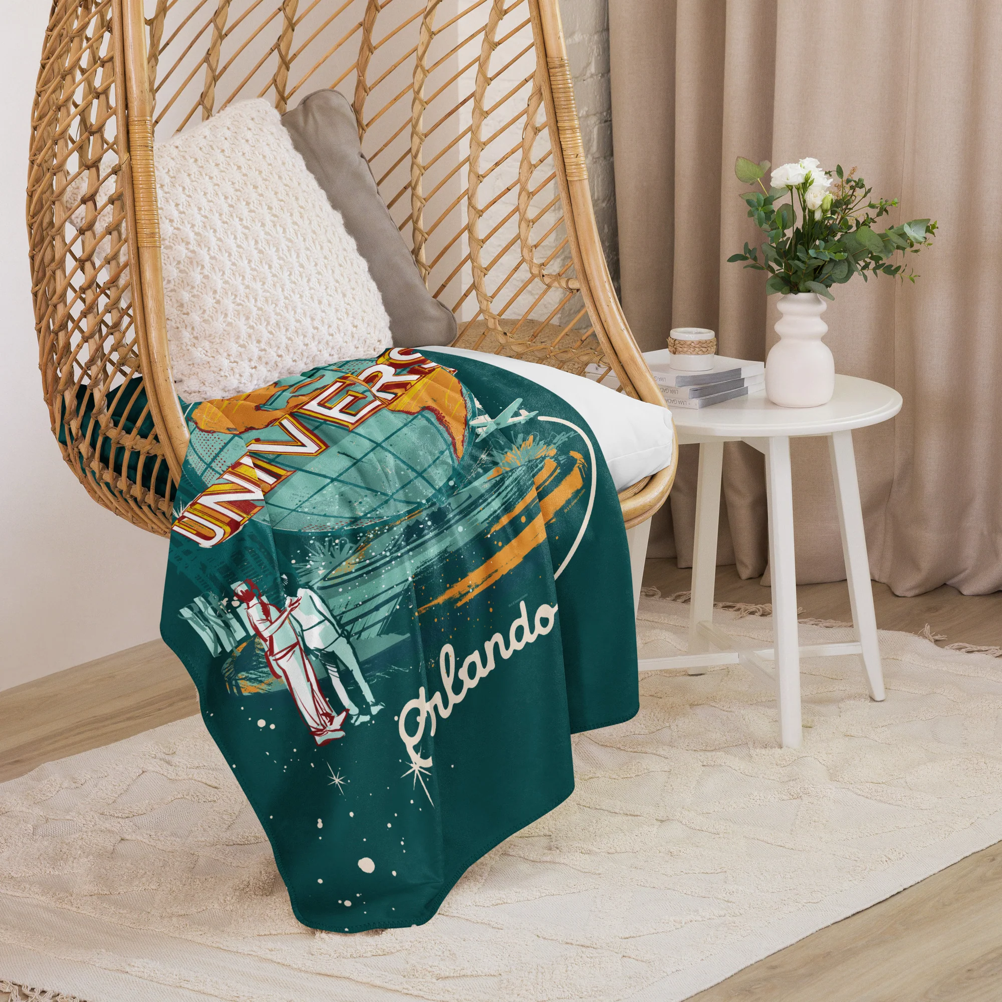 Universal Orlando Resort Vintage Globe Sherpa Blanket 4 Universal Orlando Resort Vintage Globe Sherpa Blanket
