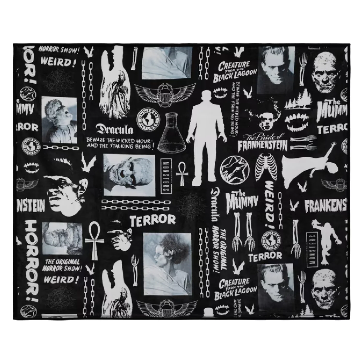 Universal Classic Monsters Black & White Plush Blanket