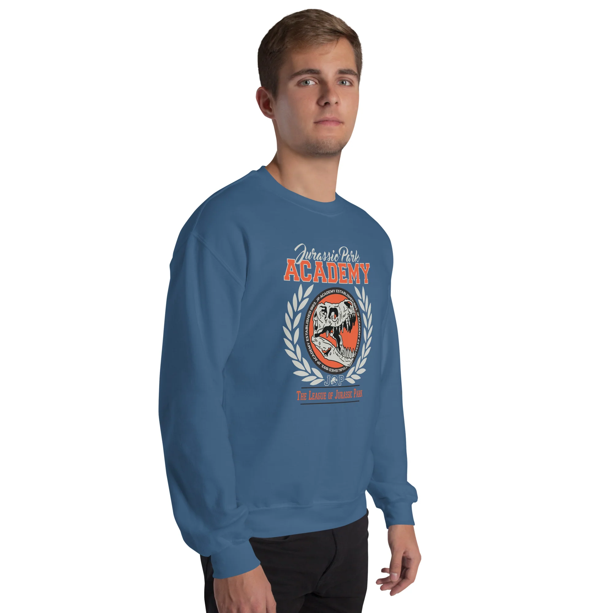 Jurassic Park Retro Varsity Academy Crew Neck Sweatshirt