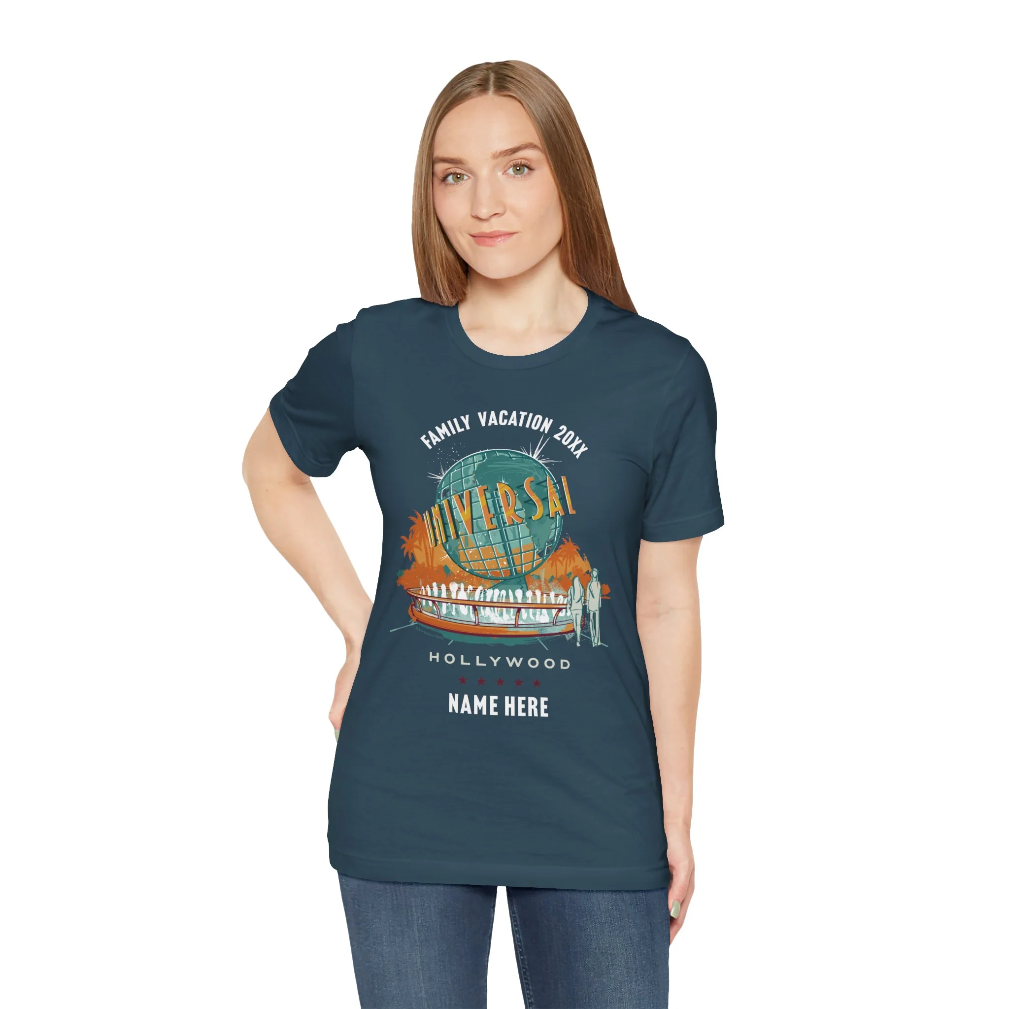 Universal Studios Hollywood Vintage Globe Personalized T-Shirt 2 Universal Studios Hollywood Vintage Globe Personalized T-Shirt