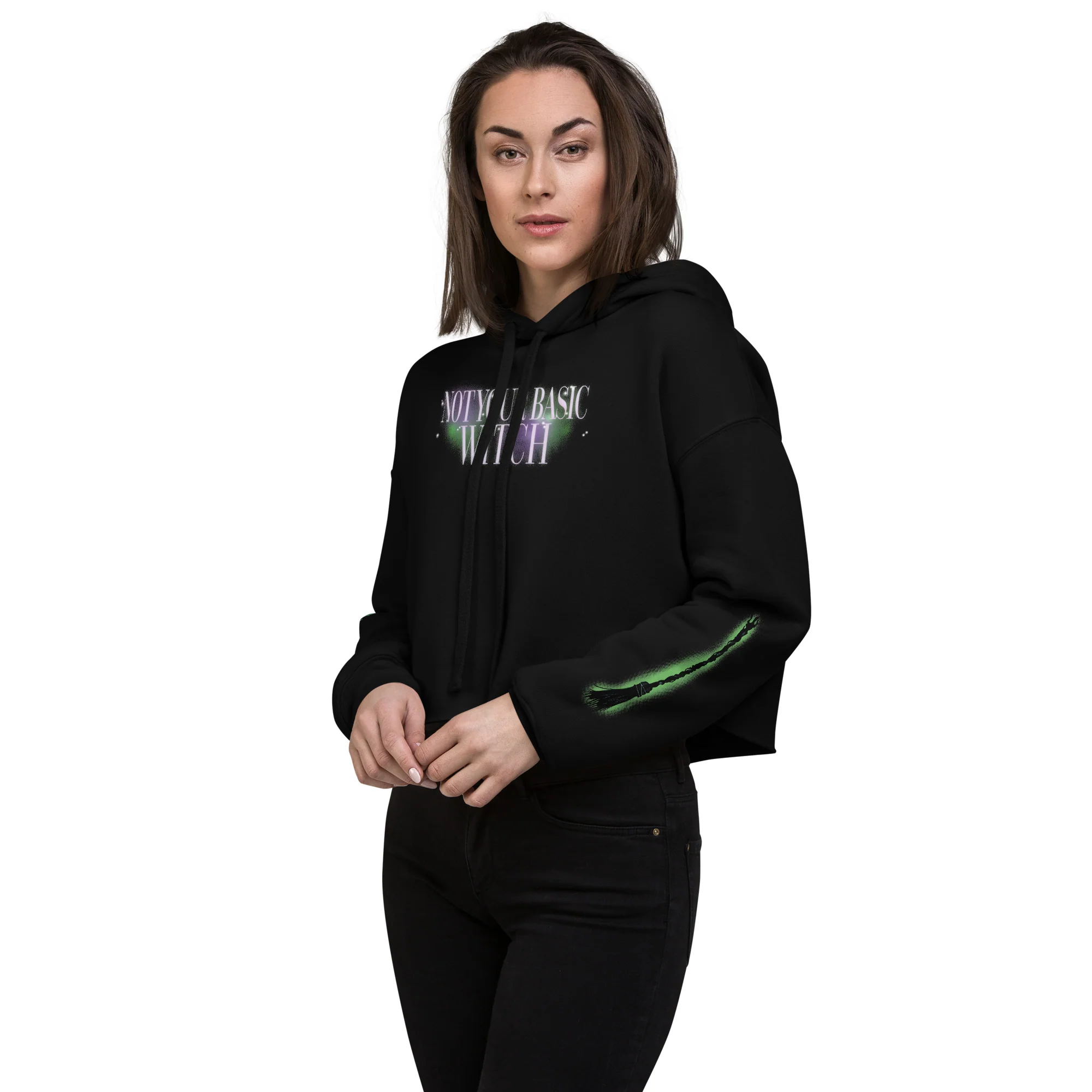 Wicked Not Your Basic Witch Women's Cropped Hoodie