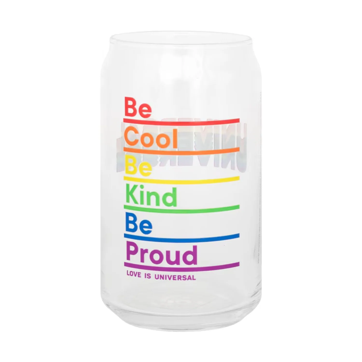 Love Is Universal Can Glass