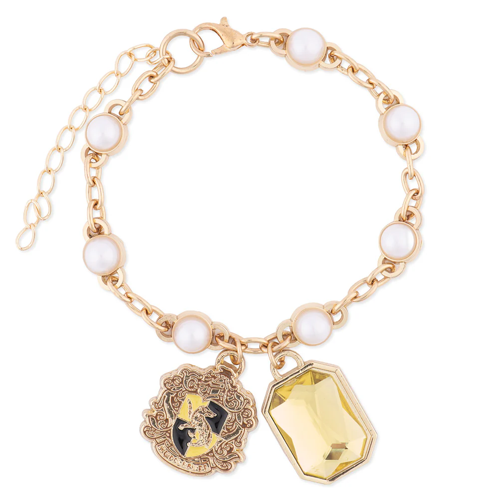 Harry Potter™ Bracelet of Hufflepuff™ Crest with Pearl