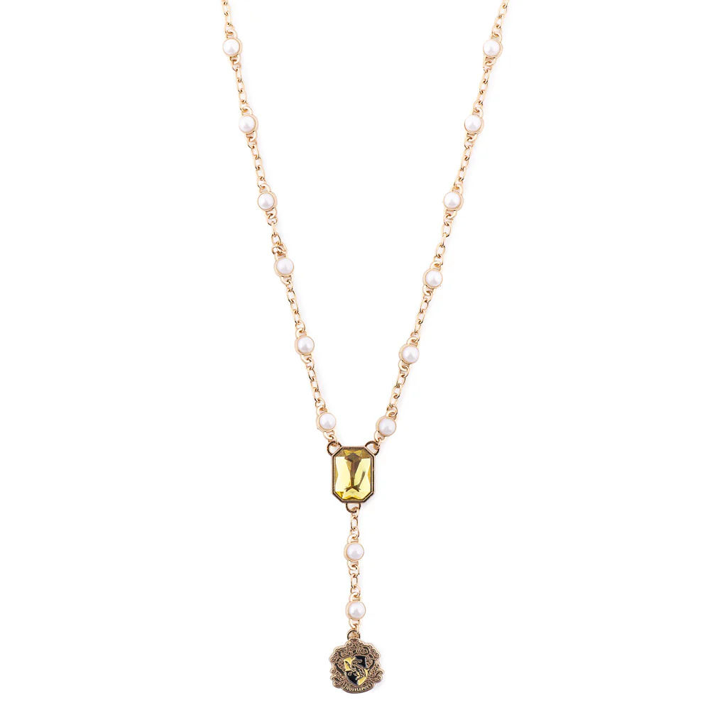 Harry Potter™ Necklace of Hufflepuff™ Crest with Pearl