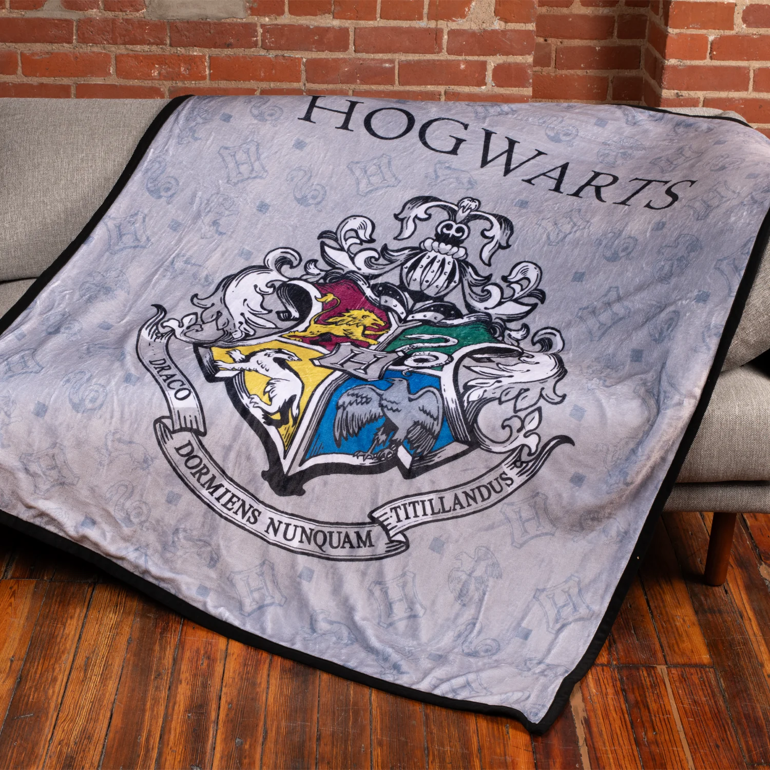 Harry Potter™ Blanket Featuring Hogwarts™ Crest Pattern
